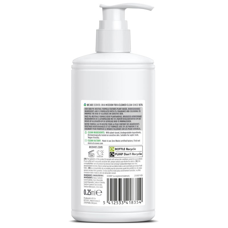 ecover Zero Hand Soap for Sensitive Skin - 250 ml - Image 2